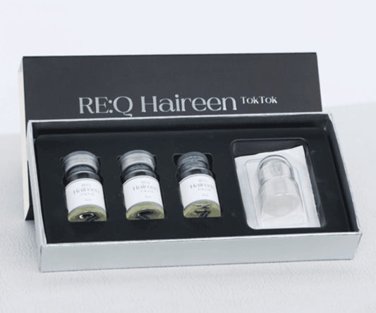 RE:Q Haireen TokTok hair care product set in a box on a white background