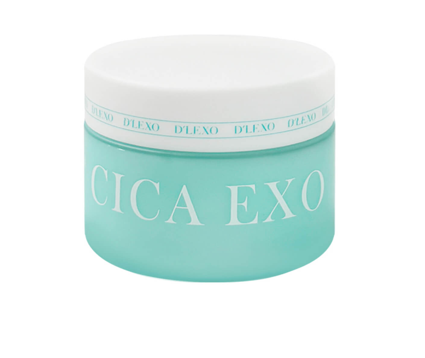 D'LEXO CICA EXO COMFORTING CREAM jar with white lid on a white background