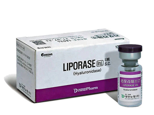Liporase LM S.C. packaging with a vial on a white background