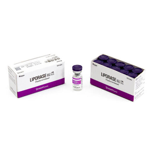 Liporase LM packaging with a vial on a white background