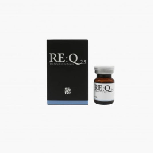 RE:Q25 packaging and bottle on a white background