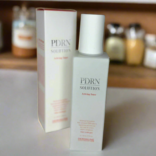 PDRN Solution skincare product on a marble surface